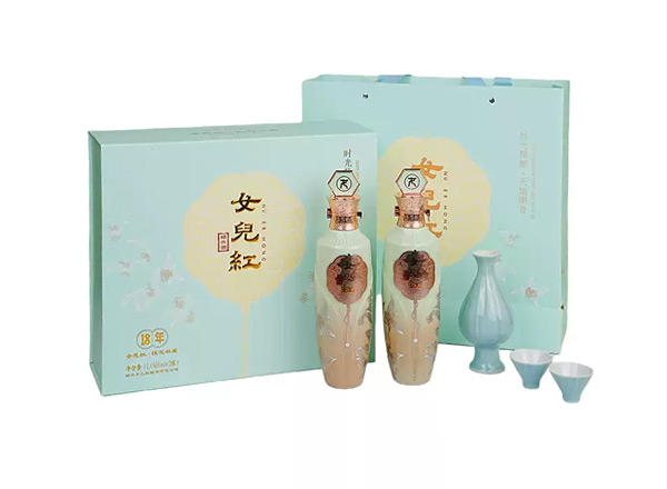 金华黄酒回收女儿红18年黄酒十八年桂花林藏老酒500ml*2礼盒装行情价格