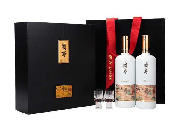 金华会稽山兰亭黄酒回收兰亭二十年陈酿1L*2礼盒装行情价格